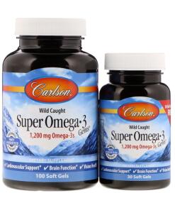 Carlson Labs - Wild Caught Super Omega-3 Gems 100 + 30 softgels