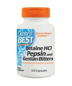 Doctor's Best - Betaine HCl Pepsin & Gentian Bitters 120 caps