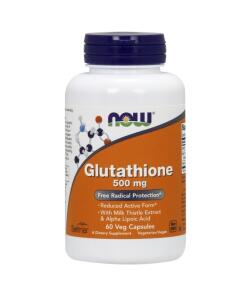NOW Foods - Glutathione with Milk Thistle Extract & Alpha Lipoic Acid 500mg - 60 vcaps