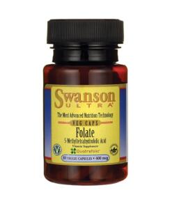 Swanson - Folate (5-Methyltetrahydrofolic Acid) 400mcg - 30 vcaps