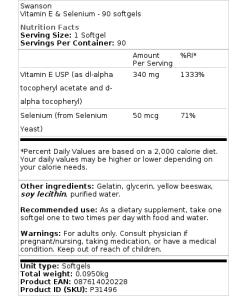 Swanson - Vitamin E & Selenium 90 softgels